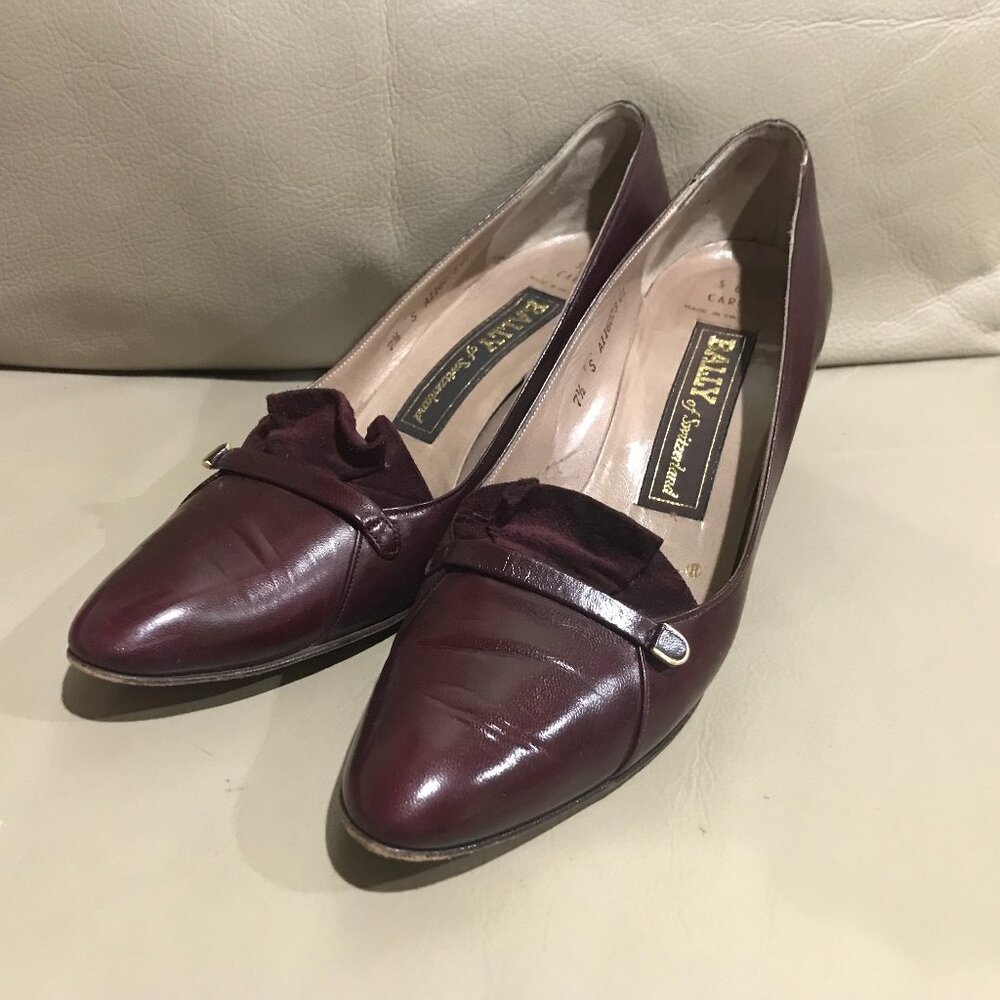 VINTAGE BALLY HEELS (NARROW) (PREOWNED)  (SIZE: 7 1/2 N)